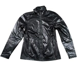 Columbia Omni Heat Metallic Snakeskin Jacket Black Full Zip Womens M Coat